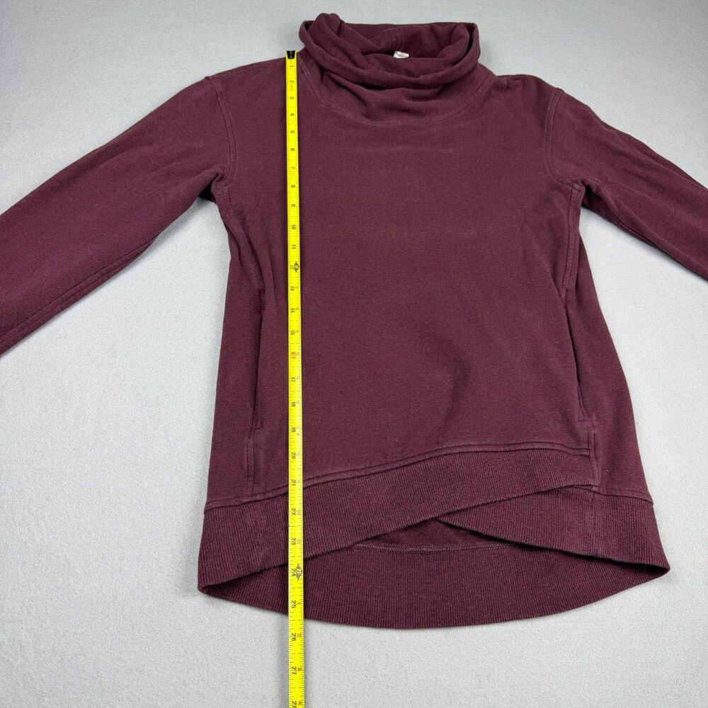 Lululemon Sweatshirt Womens 4 Red Cowl Neck Pullover Zip Pocket Logo Yoga Top - Picture 15 of 16